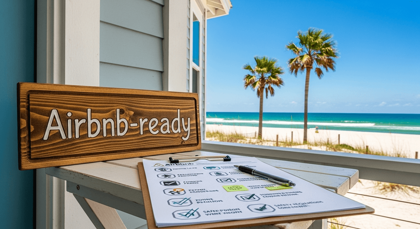 Airbnb-ready beach house with property checklist by the ocean