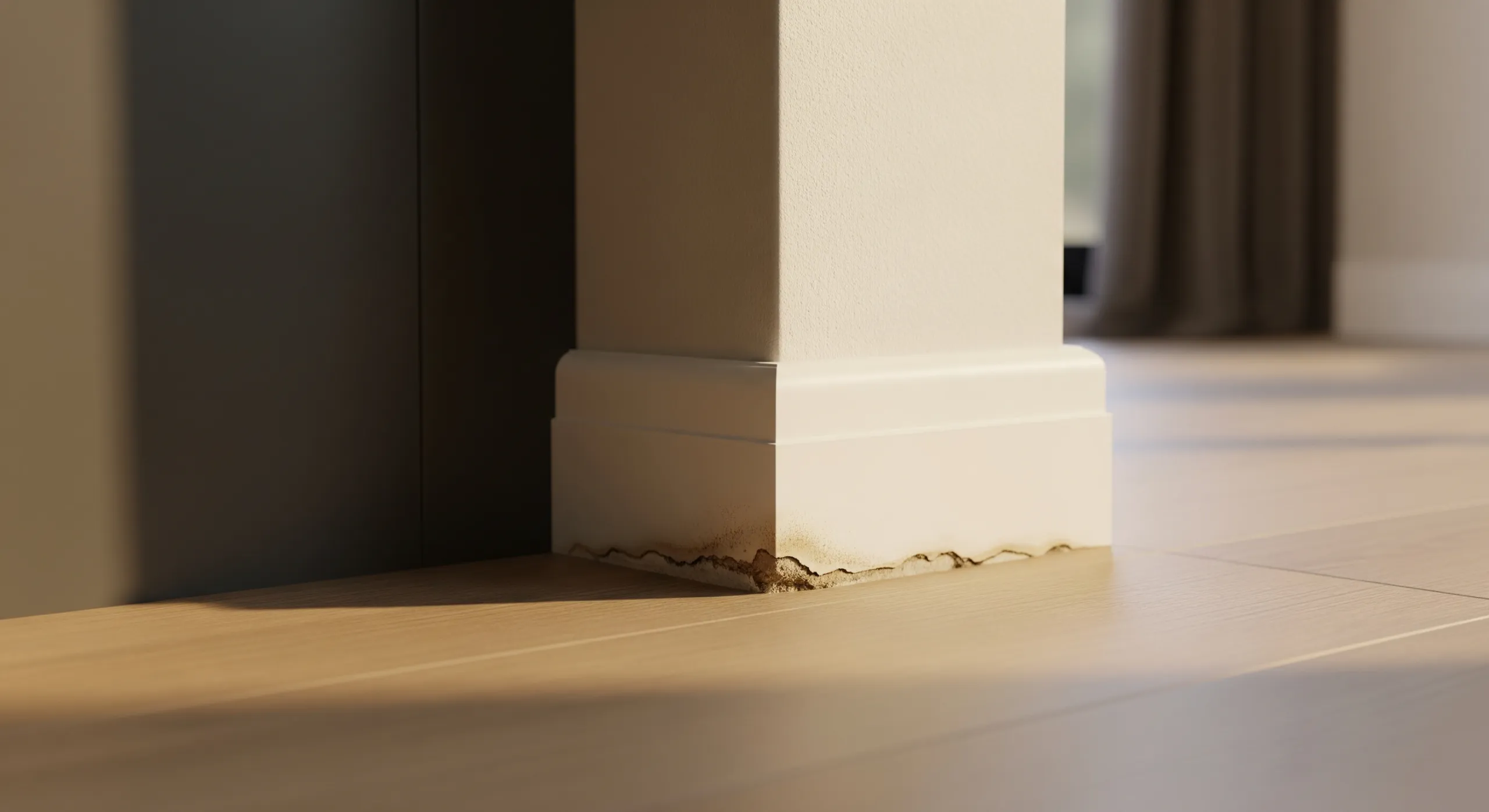 Ali Shariat | Real Estate Group | Hidden Home Inspection Hazards in California That Can Kill a Deal Before Closing Moisture damage visible at the base of a residential home foundation