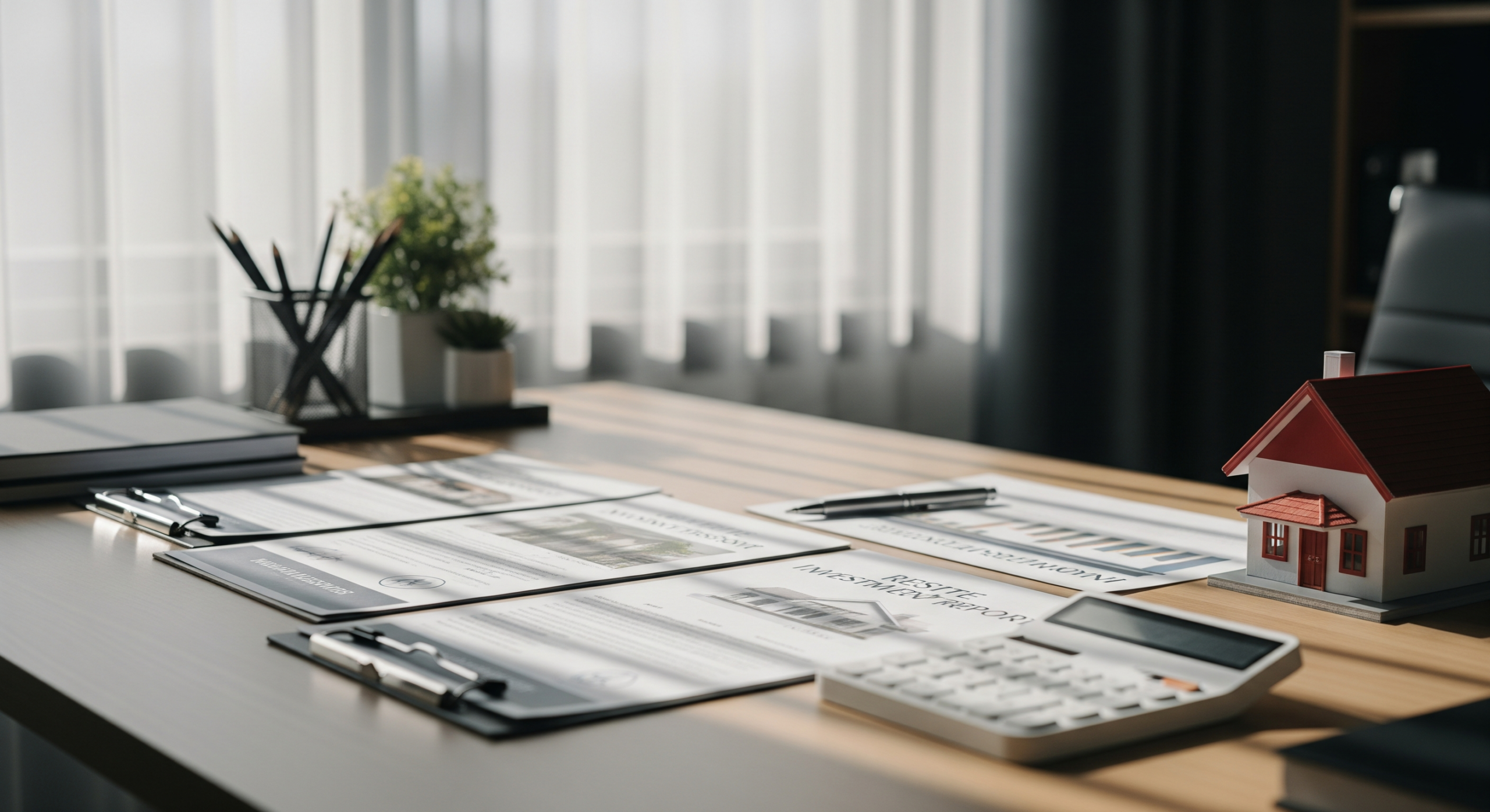 Real estate documents and calculator on a desk used for property analysis