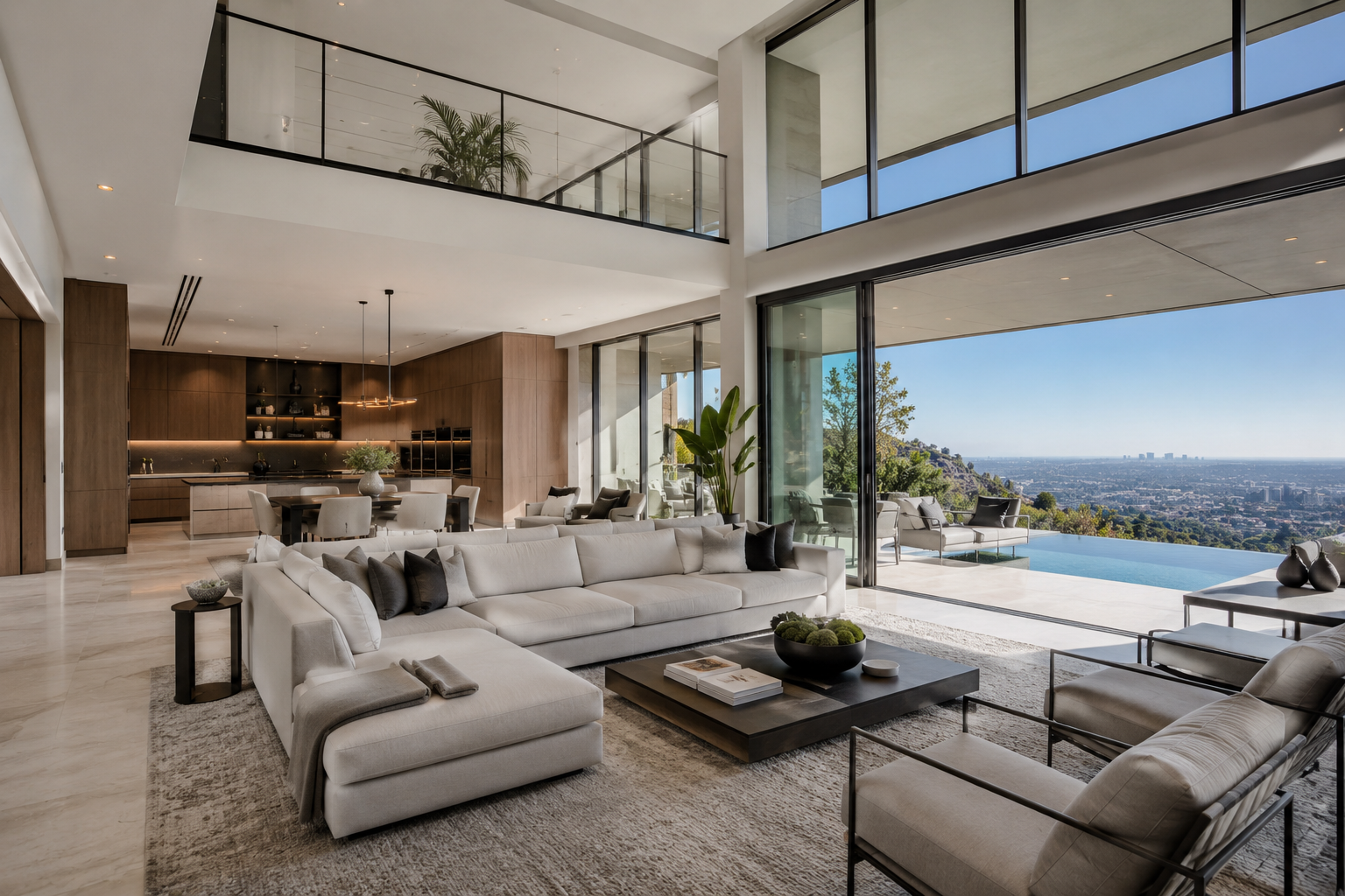 Ali Shariat | Real Estate Group | Luxury Home Trends That Are Reshaping Buyer Expectations Luxury modern home interior with expansive windows and panoramic views