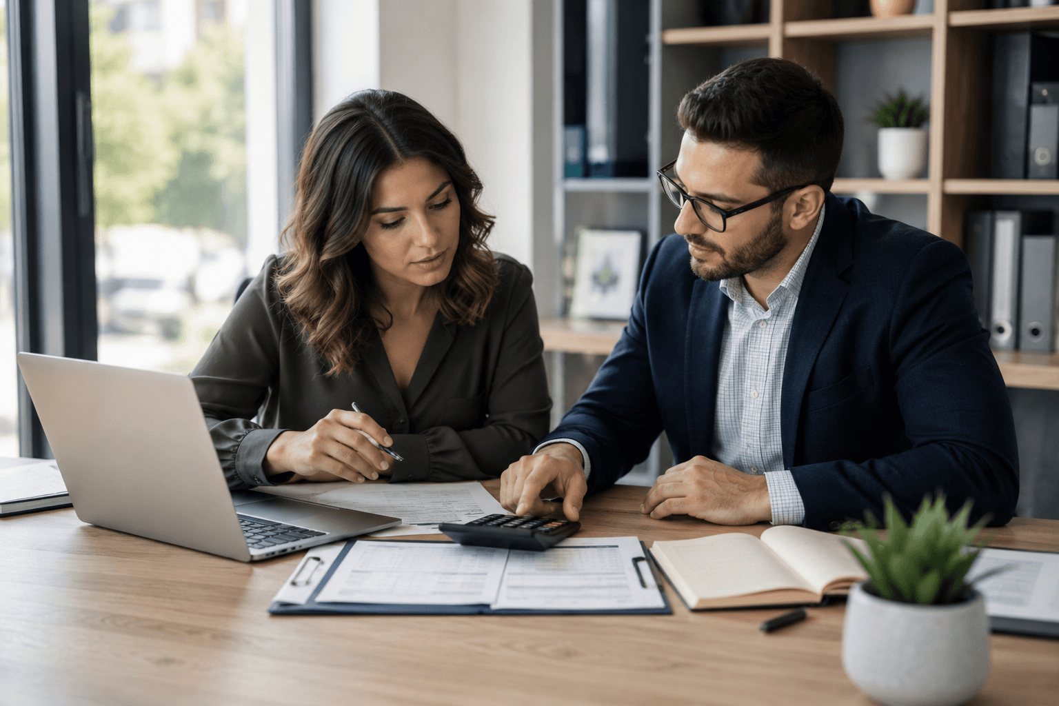 Ali Shariat | Real Estate Group | How Debt-to-Income Ratio Impacts Mortgage Approval More Than Buyers Realize Couple reviewing home financing calculations with a financial advisor