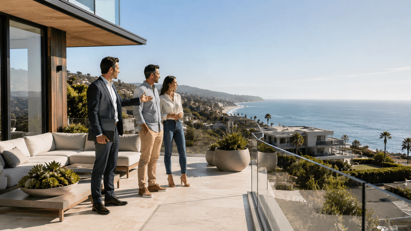 Ali Shariat | Real Estate Group | What Buyers Should Know Before Purchasing a Waterfront Home in Southern California Mortgage advisor reviewing loan paperwork and financing documents with a client.