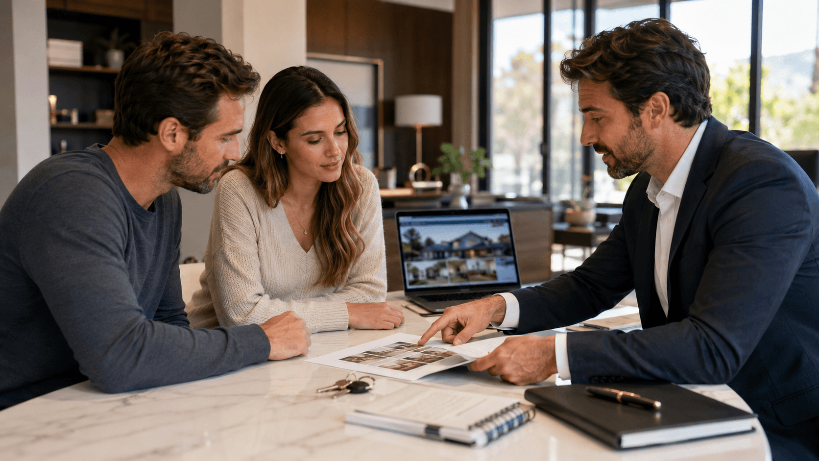 Ali Shariat | Real Estate Group | How to Win a Multiple Offer Situation Without Offering the Highest Price Real estate advisor reviewing purchase contract with a client.