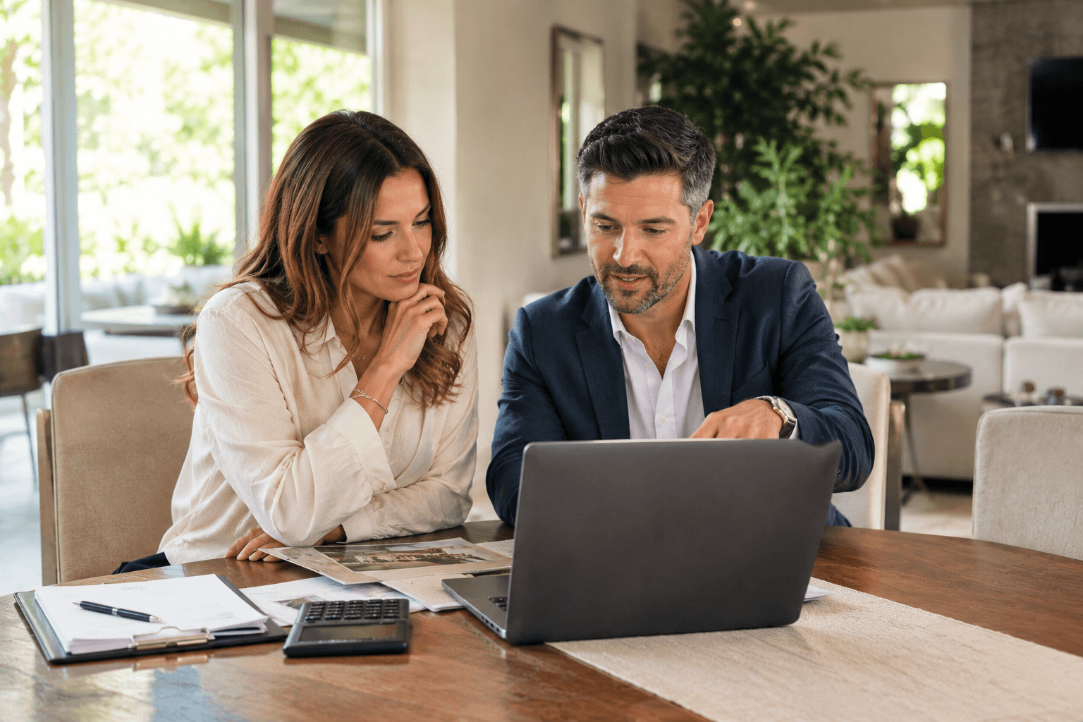 Ali Shariat | Real Estate Group | How Should You Price a House to Attract Buyers Without Underselling It? Real estate agent showing property options to a prospective homebuyer.